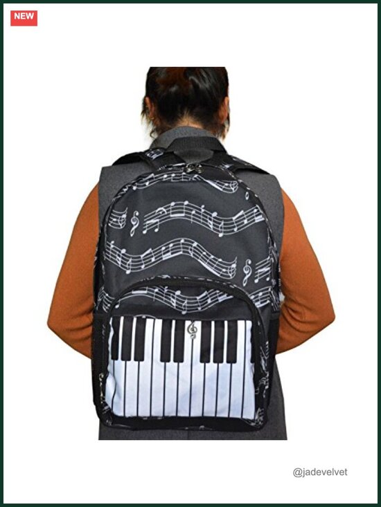Music Note Waterproof Oxford Cloth Backpack for Travel Hiking